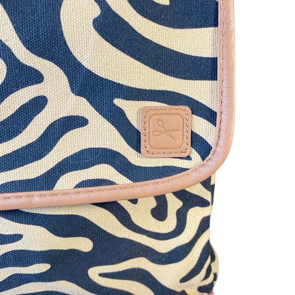 Canvas Tote Animal Print Sturdy Dual Handle Multiple Pockets Roomy Craft Bag - Picture 2 of 12